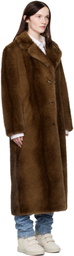 Stand Studio Brown Nora Faux-Fur Coat