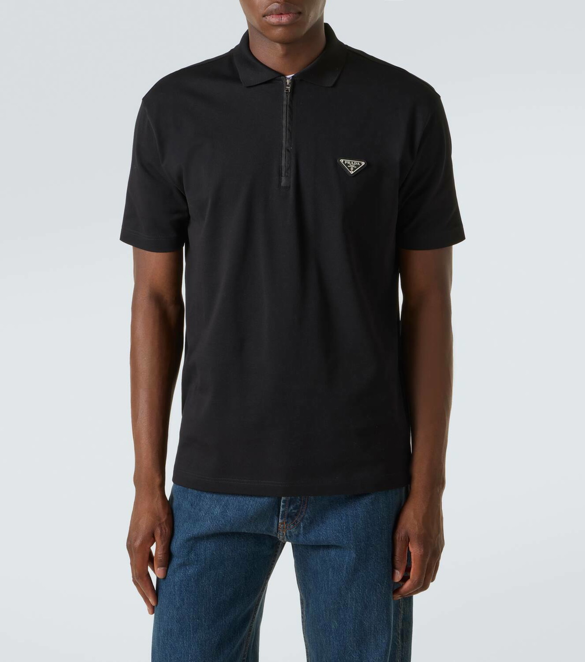 Prada Re-Nylon-trimmed cotton piqué polo shirt Prada