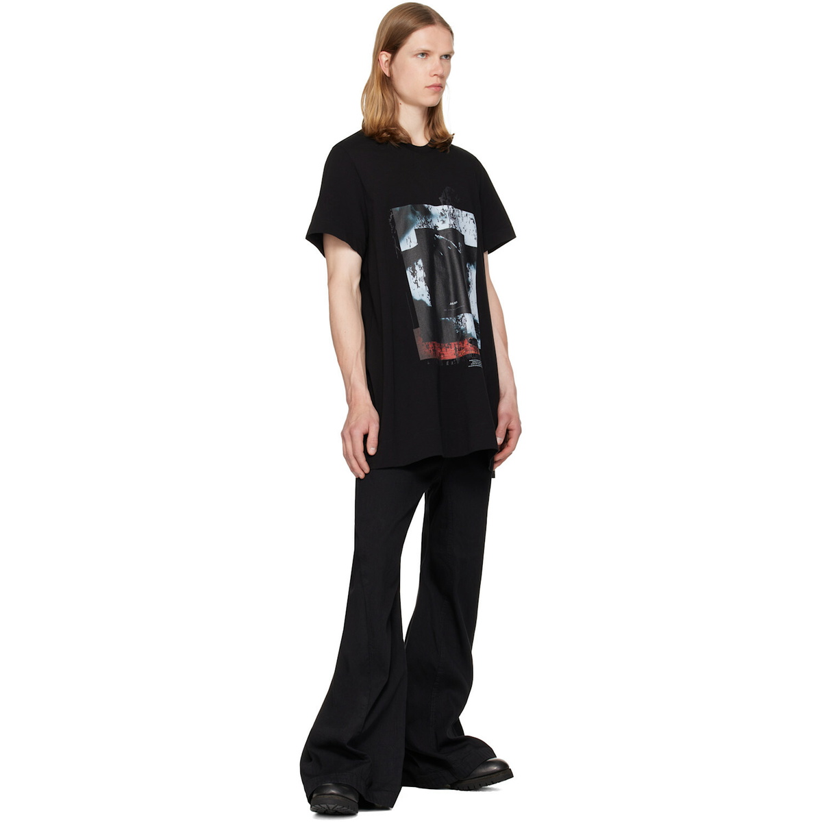 JULIUS レイヤード ドレープ サルエル 3 黒 Pre-Fall 18 Julius Black Prayer Flare T-Shirt Julius