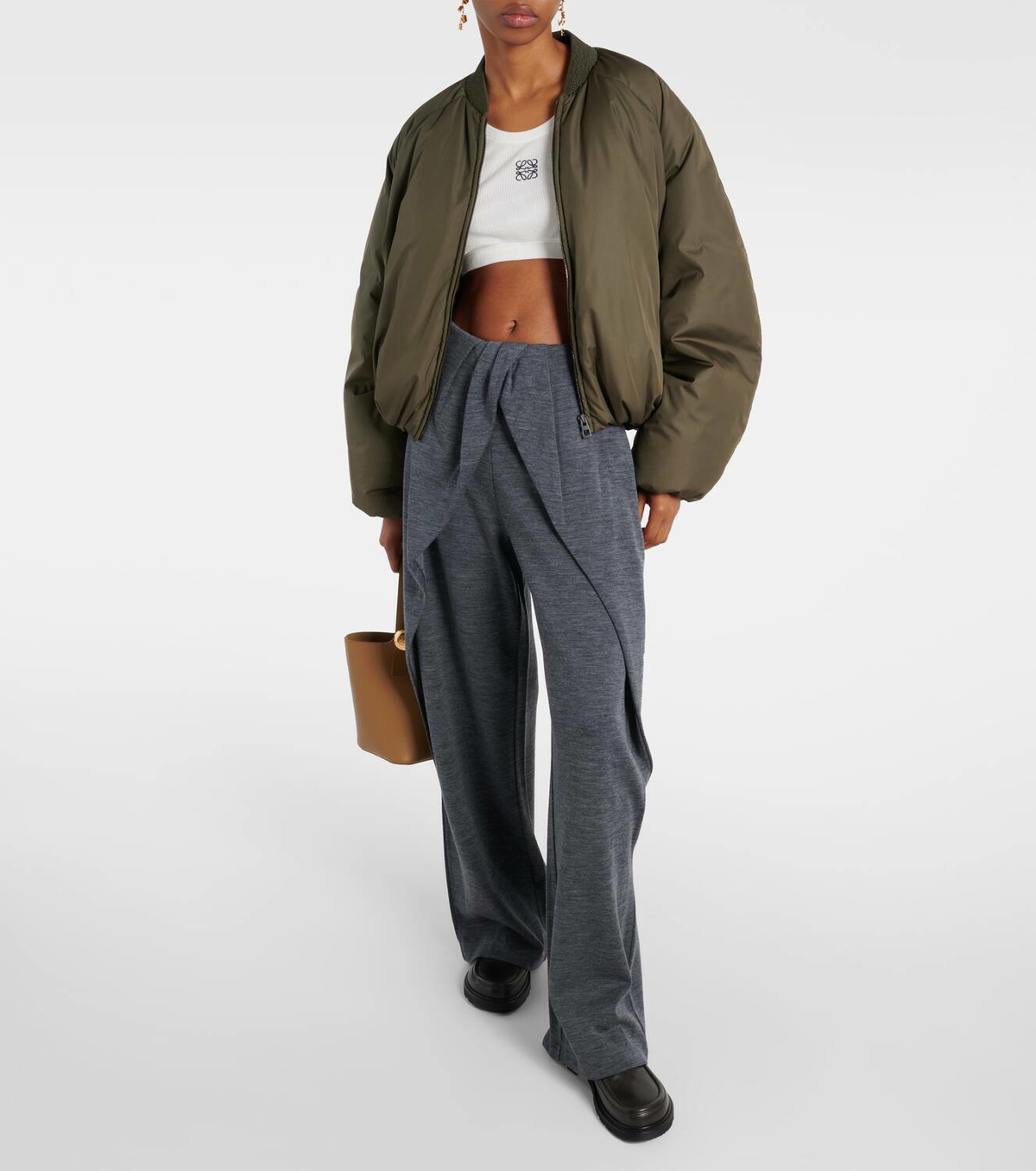 LOEWE BLACK GATHERED-WAIST PANTS