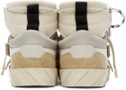 Off-White Beige High Top Vulcanized Leather Sneakers