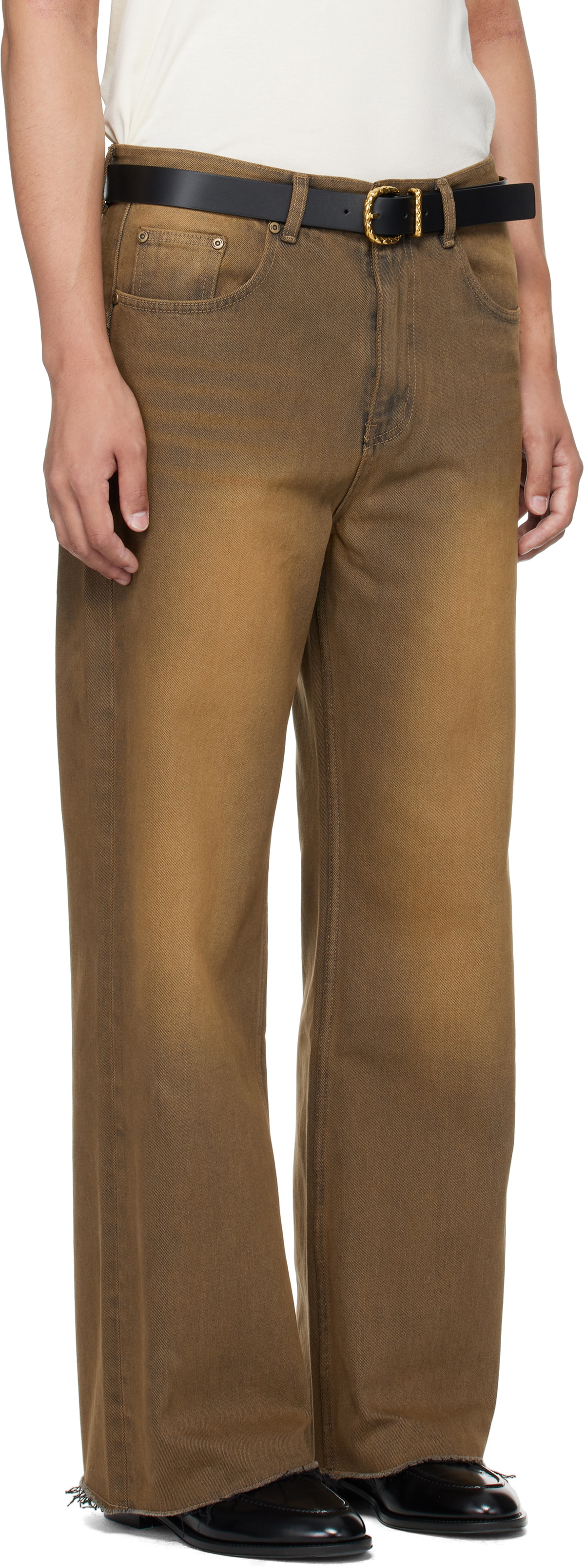 MMIC Brown Rocker Flare Jeans