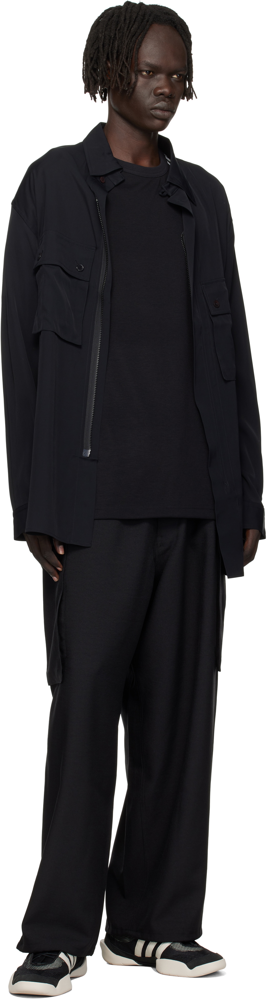Y-3 Black Rayon Twill Shirt