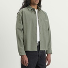END. x Ronning Men's Seersucker Shirt in Green Seersucker