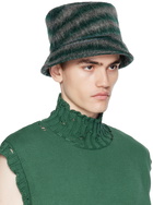 Marni Green & Gray Striped Bucket Hat