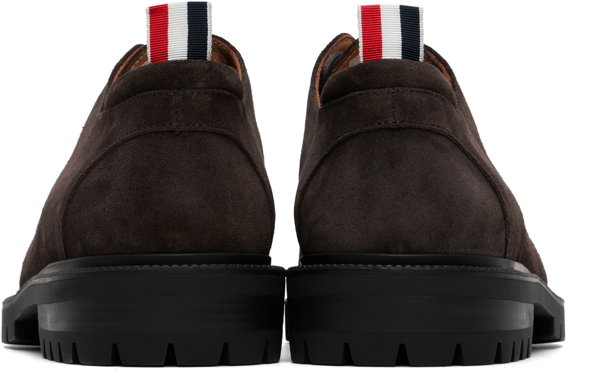 Thom Browne Brown Calf Suede Commando Sole Derbys