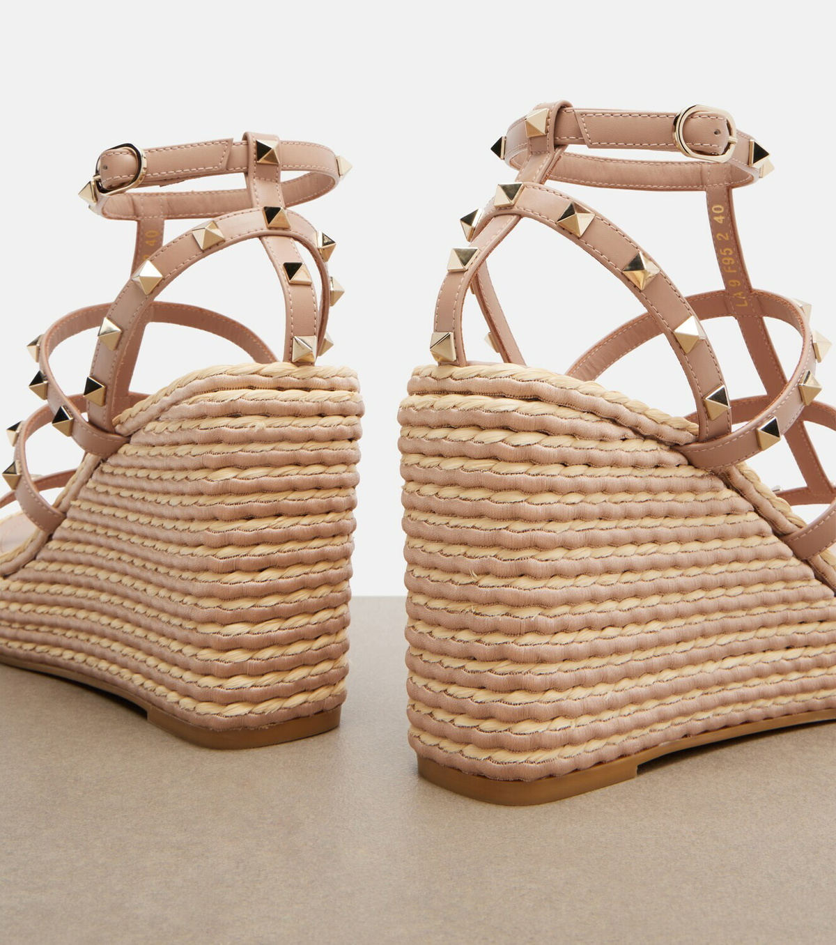 Valentino Garavani Rockstud leather wedge sandals