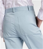 Plan C High-rise cotton-blend flared pants