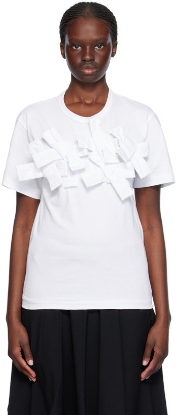 Photo: Comme des Garçons Comme des Garçons White Bow T-Shirt