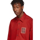 Raf Simons Red Denim Slim-Fit Shirt