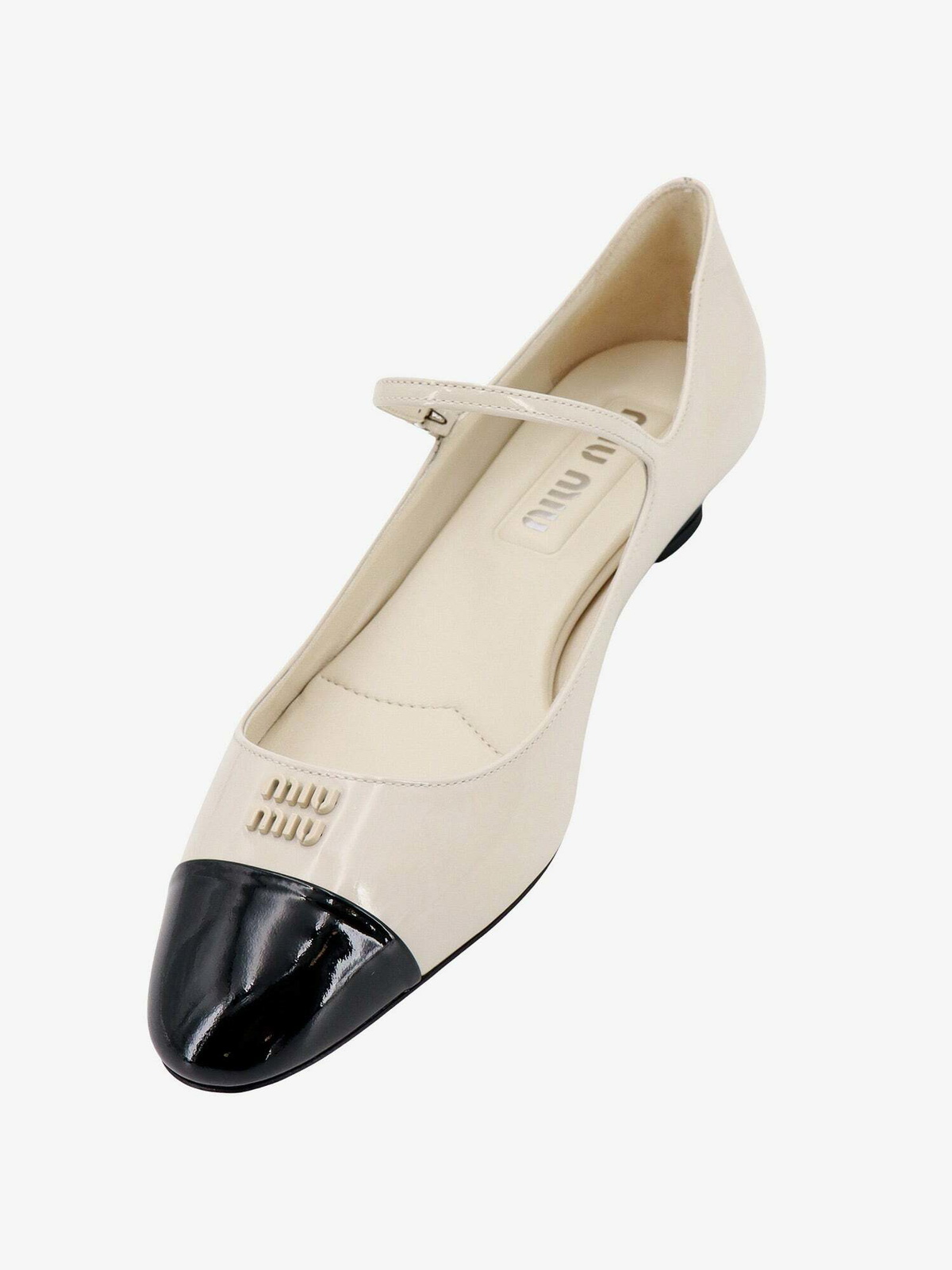 Miu Miu shearling ballerinas with buckle strap