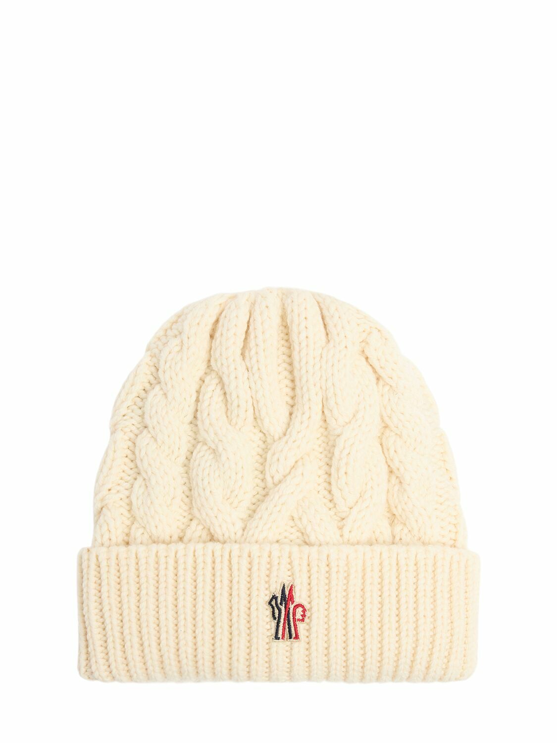 ハット MONCLER GRENOBLE WHITE COTTON HAT Moncler Hat Beanie With Pom Pom Made from Fox Fur Free Size
