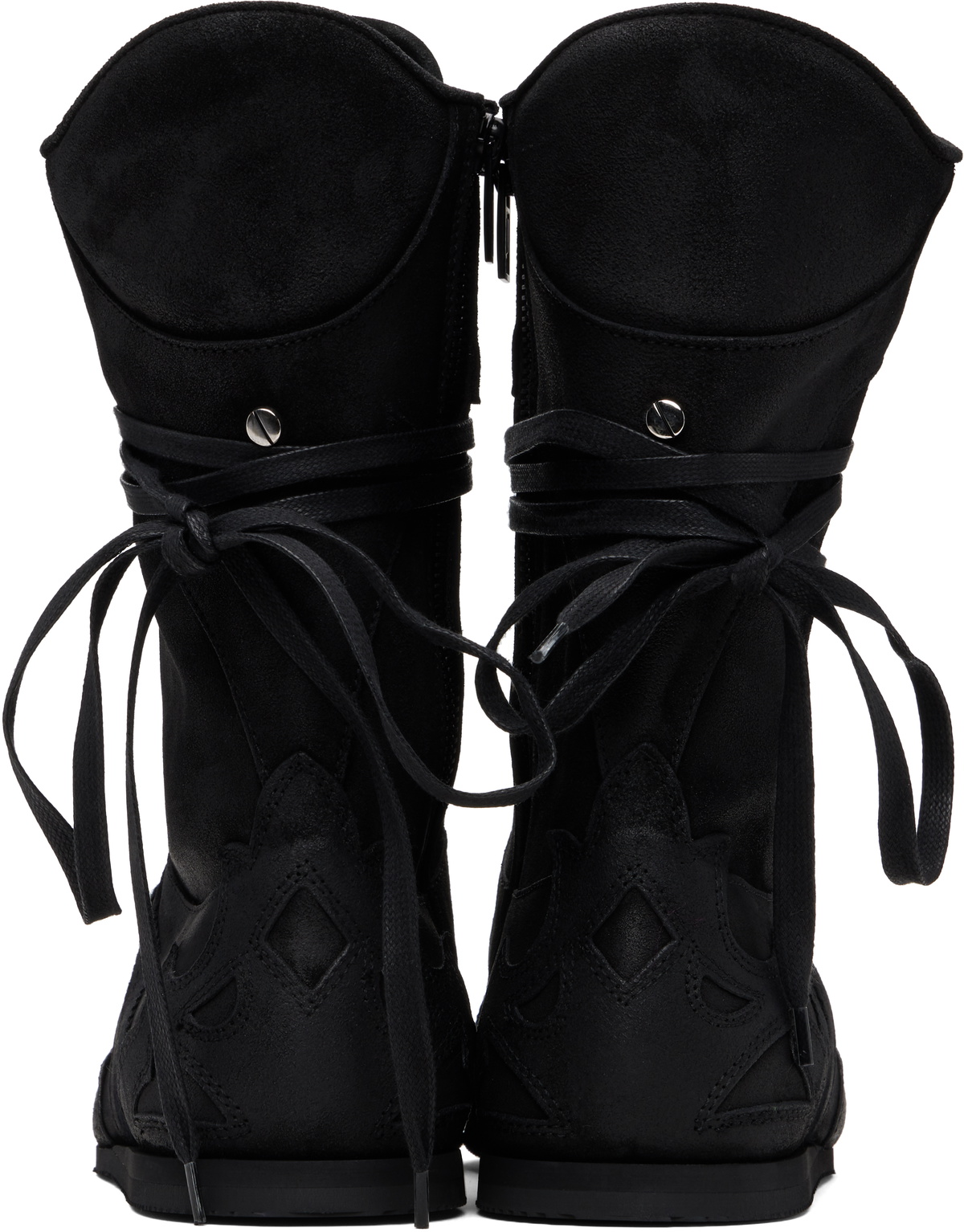 Ann Demeulemeester Black Palne High-Top Boxing Sneakers