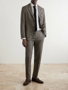 Sunspel - Straight-Leg Pleated Linen Suit Trousers - Brown