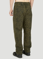 Leopard Print Flocked Pants in Green