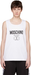 Moschino White Double Smiley Tank Top