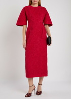 Roksanda Falah Cloqué Midi Dress Red
