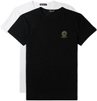 Versace - Two-Pack Slim-Fit Stretch-Cotton Jersey T-Shirts - Black