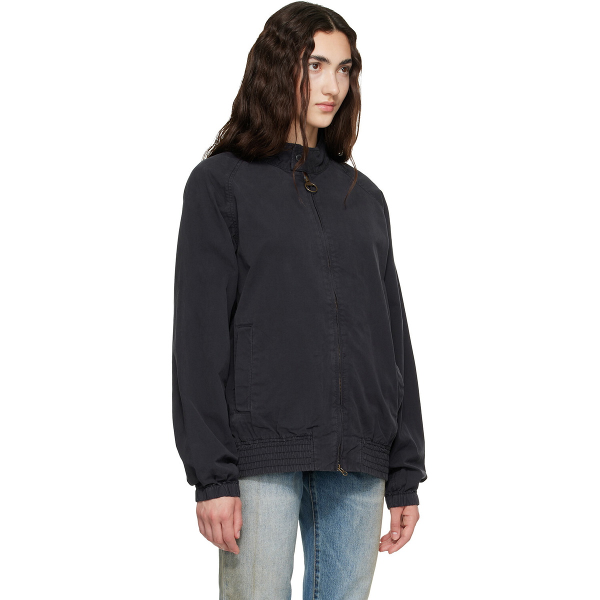 Barbour Navy Royston Cotton Harrington Bomber Jacket