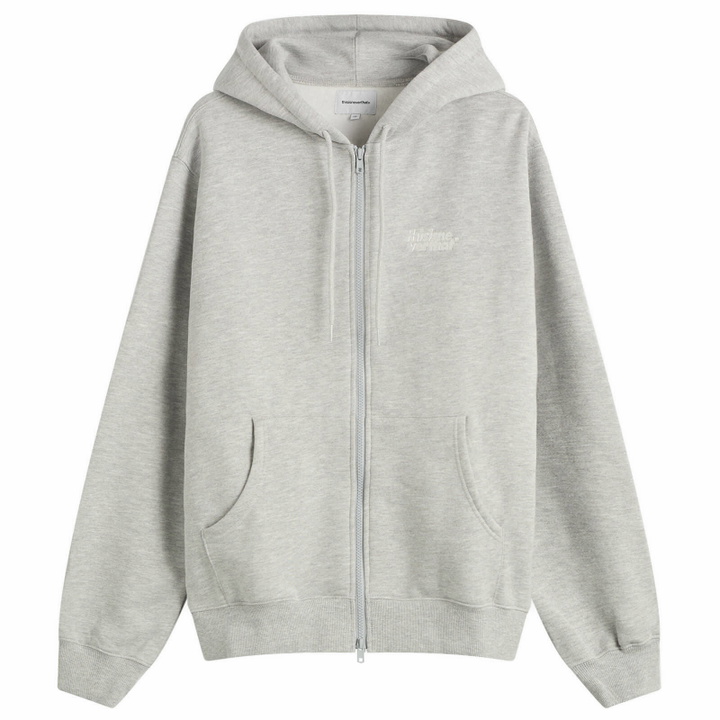 Photo: thisisneverthat Men's OL Logo Zip Hoodie in Grey Heather