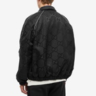 Gucci Men's GG JaQuard Varsity Jacket in Black