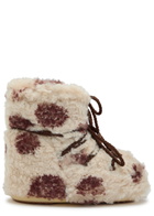 Moon Boot Icon Curly Cow-print Faux fur Ankle Snow Boots Cream 42/44 (IT42 44 / UK9