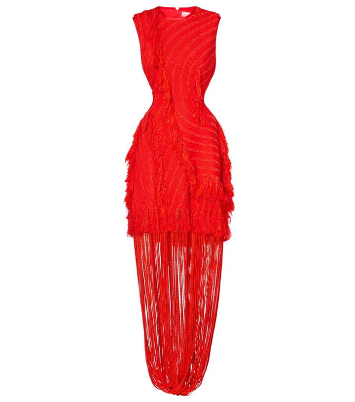 Photo: Xu Zhi Fringed open-back maxi dress