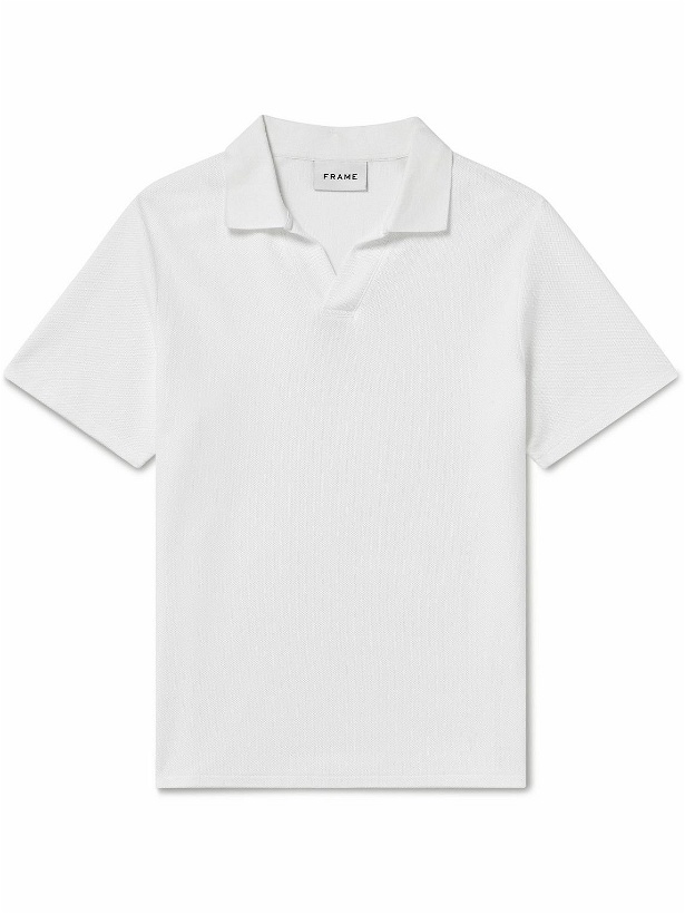 Photo: FRAME - Cotton-Piqué Polo Shirt - White