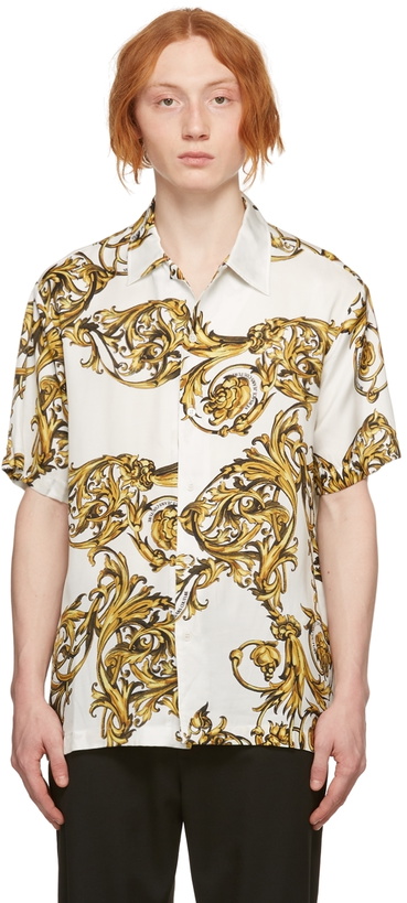 Photo: Versace Jeans Couture White Regalia Baroque Short Sleeve Shirt