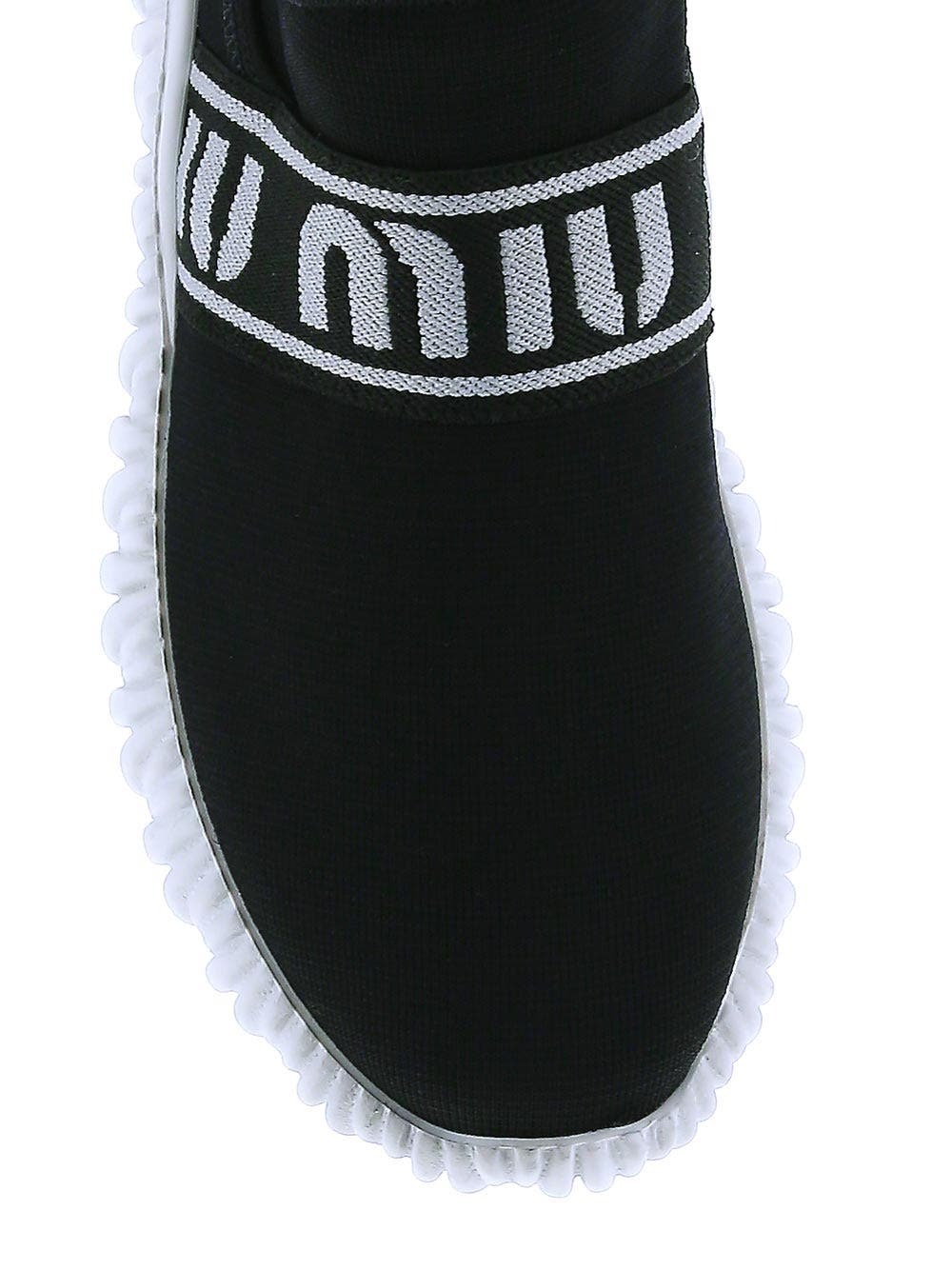 Miu Miu Black Slip On Logo Sneakers Miu Miu