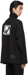 We11done Black Logo Half-Zip Jacket