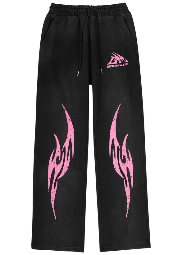Photo: God Made Heritage Printed Cotton Sweatpants Black