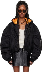 LU'U DAN Black Distorted MA1 Bomber Jacket