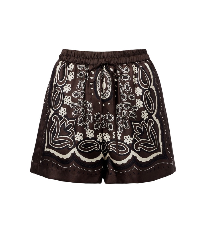 Photo: Nili Lotan Frances printed silk twill shorts