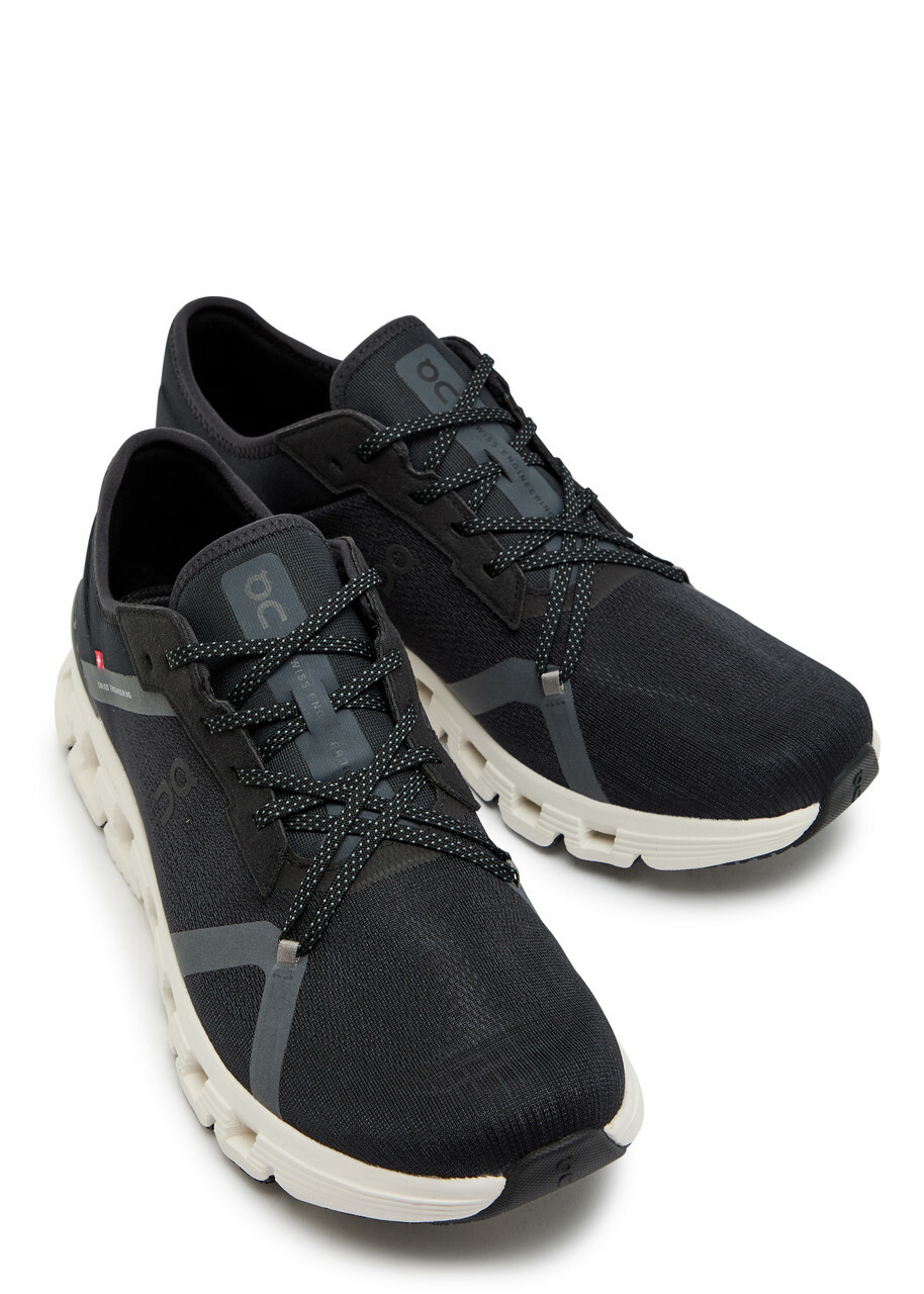 ON Cloud X 4 AD Panelled Mesh-knit Sneakers Black