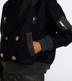 Sacai Paneled wool flannel and twill jacket