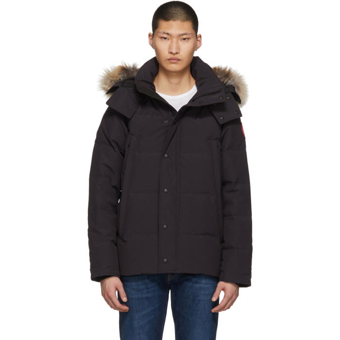 Photo: Canada Goose Navy Down and Fur Wyndham Jacket
