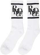 Rhude White & Black Scramble Logo Sock