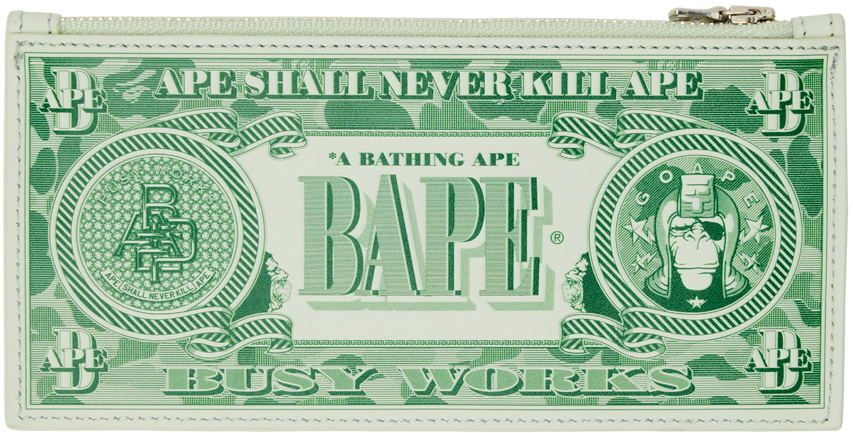 a bathing ape BANKNOTE DESIGN POUCH ポーチ A Bathing Ape Banknote Design Pouch Green Small Bags A