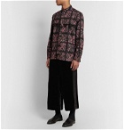 Sasquatchfabrix. - Crochet-Trimmed Printed Wool Shirt - Black