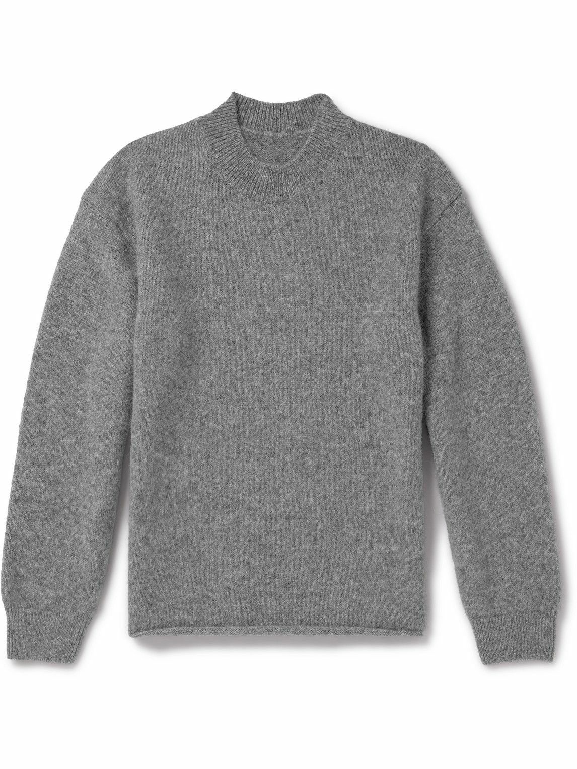 Photo: Jacquemus - Logo-Intarsia Alpaca-Blend Sweater - Gray