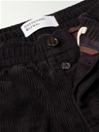 Universal Works - Straight-Leg Pleated Cotton-Corduroy Trousers - Black