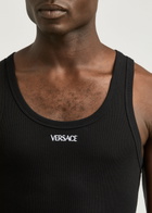 Versace Logo-embroidered Stretch-cotton Vest Black