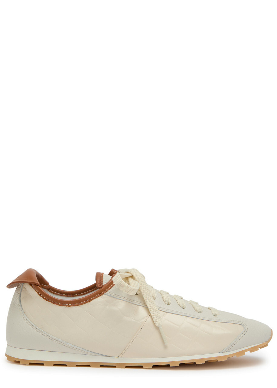 Jacquemus Les Tennis Textured Leather Sneakers Grey