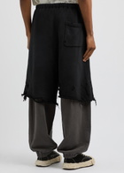 Maison mihara yasuhiro Shorts-layered Distressed Cotton Sweatpants Black