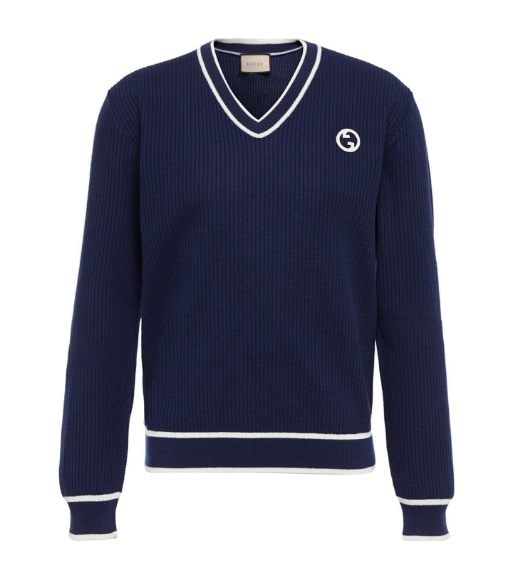 Photo: Gucci - Cotton and wool V-neck sweater