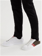 FENDI - Leather and Logo-Jacquard Sneakers - White