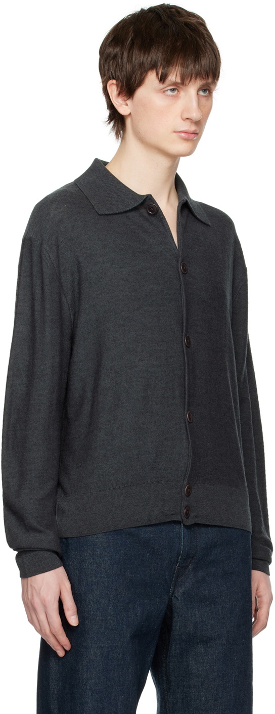 LEMAIRE Gray Convertible Collar Cardigan Lemaire