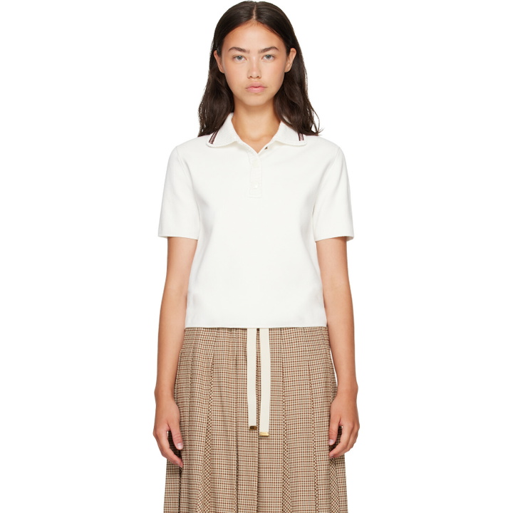 Photo: Moncler White Cotton Knit Polo