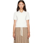 Moncler White Cotton Knit Polo